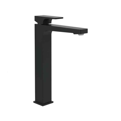 Baterii lavoar - Baterie înaltă pentru lavoar Villeroy&Boch, Architectura Square 257, cu ventil click-clack, negru mat