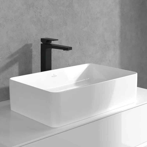 Baterie înaltă pentru lavoar Villeroy&Boch, Architectura Square 257, cu ventil click-clack, negru mat [3]