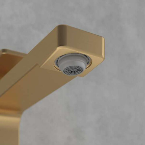 Baterie înaltă pentru lavoar Villeroy&Boch, Architectura Square, cu ventil click-clack, brushed gold [6]