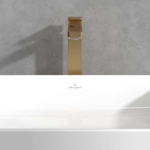 Baterie înaltă pentru lavoar Villeroy&Boch, Architectura Square, cu ventil click-clack, brushed gold [3]