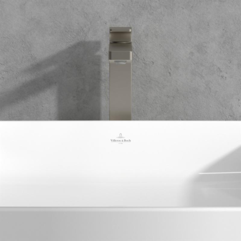 Baterie înaltă pentru lavoar Villeroy&Boch, Architectura Square, cu ventil click-clack, brushed nickel [3]
