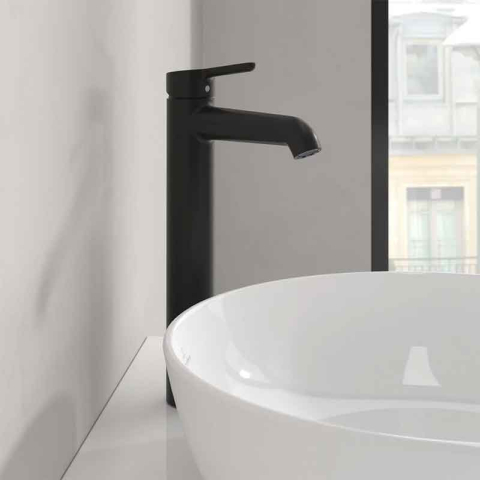 Baterie înaltă pentru lavoar Villeroy&Boch, Skyla 250, cu ventil click-clack, negru mat [2]