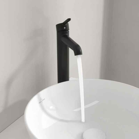 Baterie înaltă pentru lavoar Villeroy&Boch, Skyla 250, cu ventil click-clack, negru mat [4]