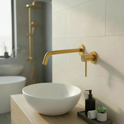 Baterie încastrată pentru lavoar LaVita, Verdi, corp încastrat inclus, brushed gold [1]