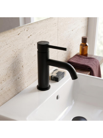 Baterie lavoar cu bidetta Rea Lungo negru montaj pe blat sau perete 120 mm [7]