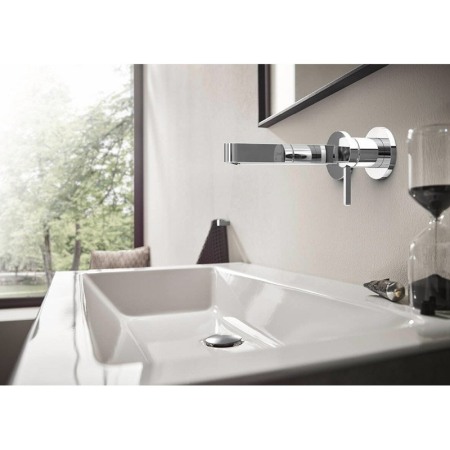 Baterie lavoar cu montaj pe perete, Hansgrohe, Finoris, cu pipa 16,8 cm, crom [4]