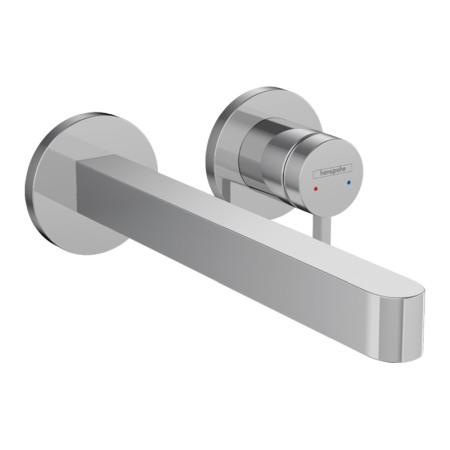 Baterii baie - Baterie lavoar cu montaj pe perete, Hansgrohe, Finoris, cu pipa 22,8 cm, crom