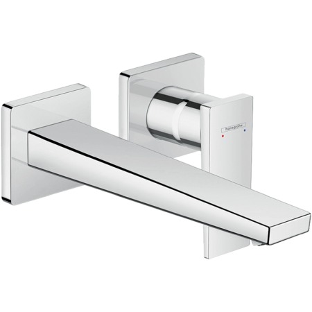 Baterii baie - Baterie lavoar cu montaj pe perete, Hansgrohe, Metropol, pipa 22.5 cm, crom