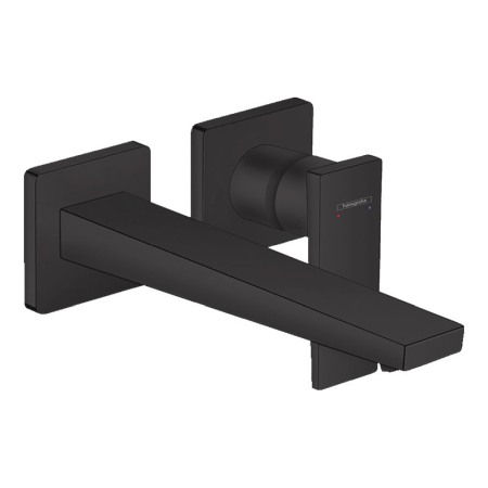 Baterii baie - Baterie lavoar cu montaj pe perete, Hansgrohe, Metropol, pipa 22,5 cm, negru mat