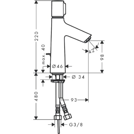 Baterie lavoar cu ventil, Hansgrohe, Talis Select S 100, Crom [2]