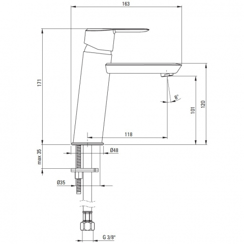 Baterie lavoar Deante Arnika titan 11.8cm [5]