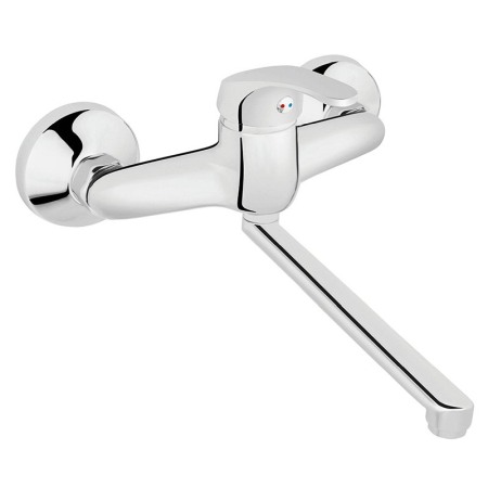 Baterii baie - Baterie lavoar, Ferro, Basic, cu montaj pe perete, pipa de 22 cm, crom