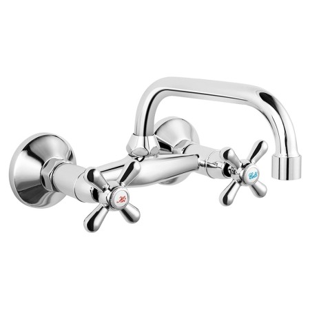 Baterii lavoar - Baterie lavoar, Ferro, Retro New, montaj pe perete, pipa de 17 cm, crom