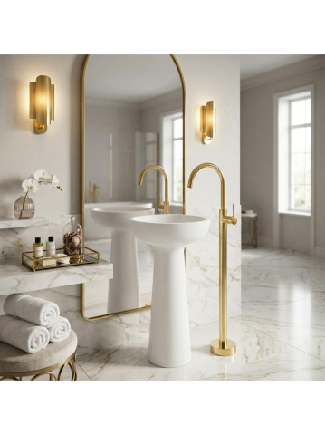 Baterie lavoar freestanding Rea Lungo auriu [2]