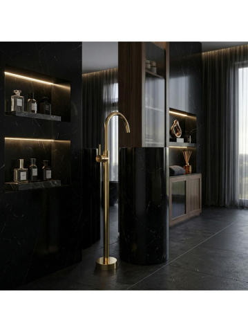 Baterie lavoar freestanding Rea Lungo auriu [4]