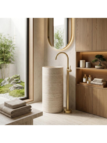 Baterie lavoar freestanding Rea Lungo auriu [3]