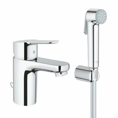 Baterii lavoar - Baterie lavoar Grohe BauEdge S cu dus igienic crom lucios