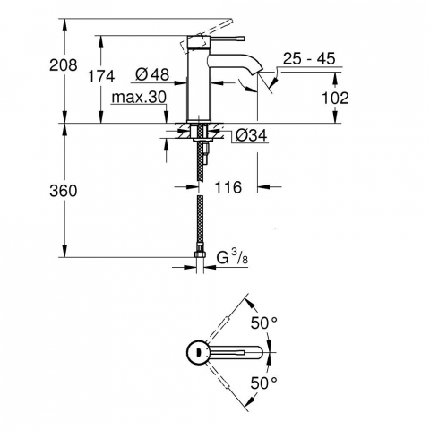 Baterie lavoar Grohe Essence, marime S [3]