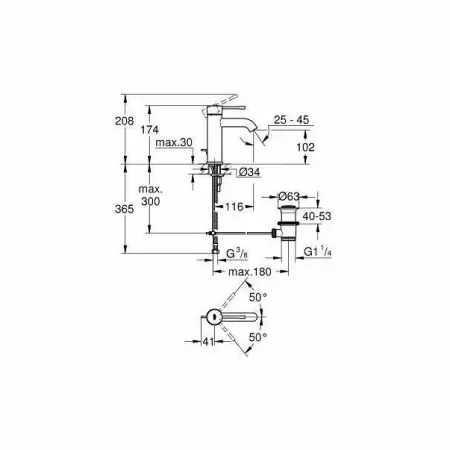 Baterie lavoar Grohe Essence New S crom lucios monocomanda [1]