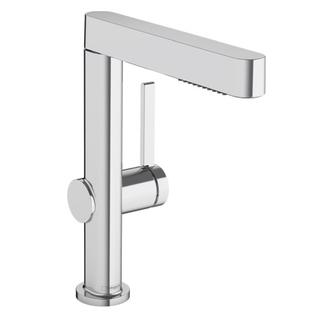 Baterii baie - Baterie lavoar, Hansgrohe, Finoris 230, cu pipa extractibila, ventil, crom