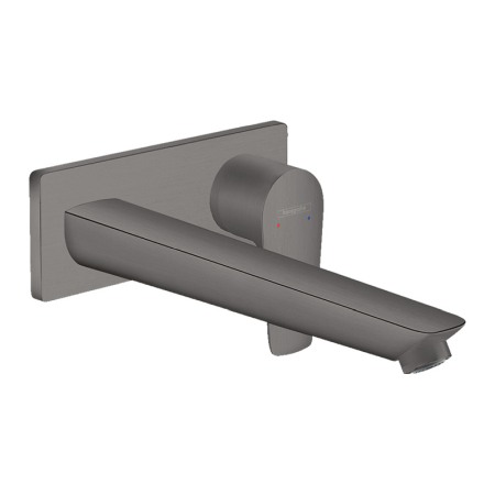 Baterii baie - Baterie lavoar, Hansgrohe, Talis E, montaj pe perete, 22,5 cm, negru cromat periat