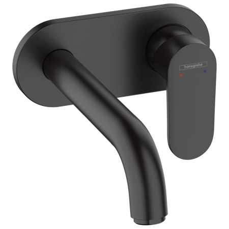 Baterii lavoar - Baterie lavoar Hansgrohe, Vernis Blend, pipa 205 mm, montaj pe perete, negru mat