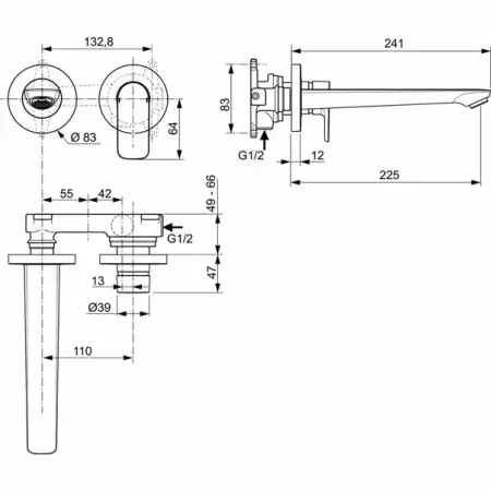Baterie lavoar Ideal Standard Connect Air pipa 23 cm montaj incastrat [1]