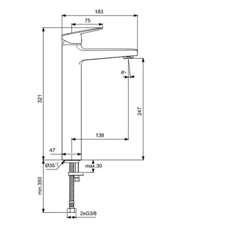 Baterie lavoar inalta cu monocomanda Ideal Standard Ceraplan BD236AA [5]