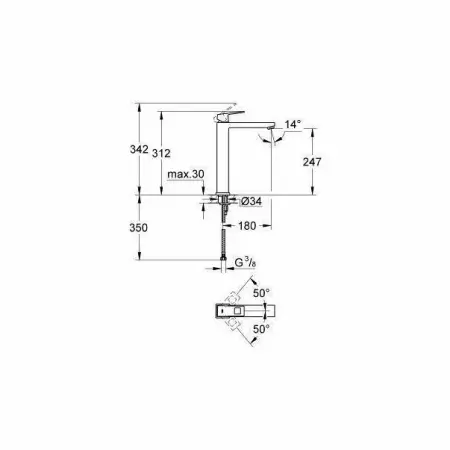 Baterie lavoar inalta Grohe Eurocube XL crom lucios [2]