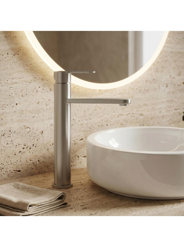 Baterie lavoar Rea Arcos Nickel Periat 290 mm montaj pe blat PVD [2]