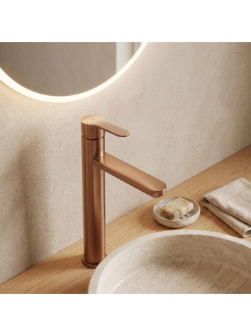 Baterie lavoar Rea Arcos cupru periat PVD 290mm montaj pe blat [2]