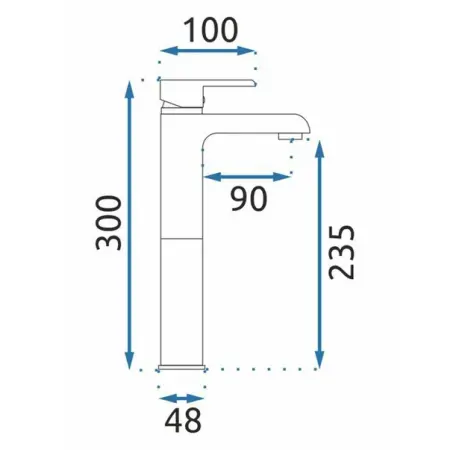 Baterie lavoar inalta Rea Bloom monocomanda alb - auriu [1]