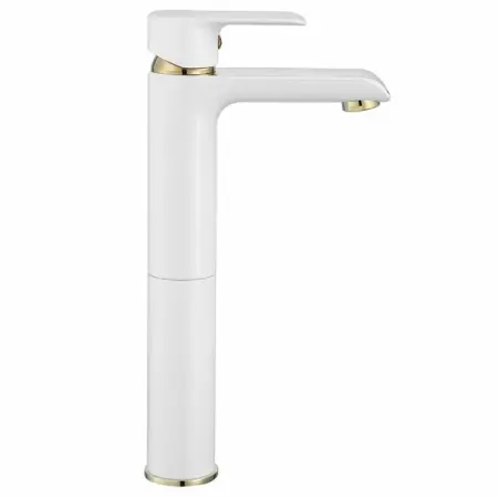 Baterie lavoar inalta Rea Bloom monocomanda alb - auriu [2]