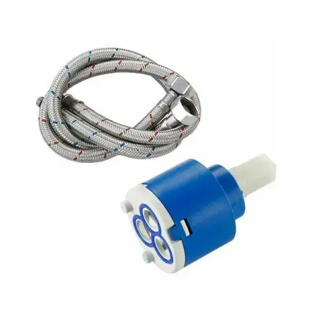 Baterie lavoar inalta Rea Bloom monocomanda alb - auriu [5]