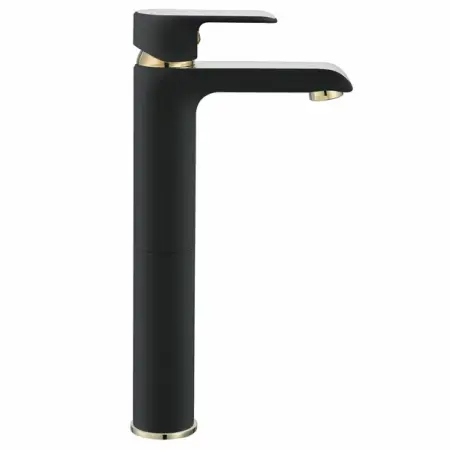 Baterie lavoar inalta Rea Bloom monocomanda negru - auriu [3]