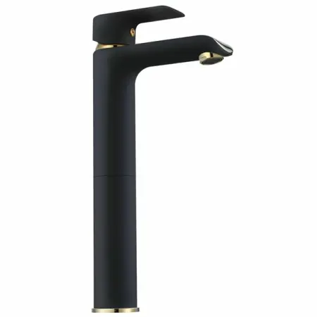Baterie lavoar inalta Rea Bloom monocomanda negru - auriu [2]