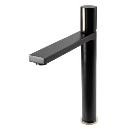 Baterie lavoar inalta Rea Icon negru mat cu detaliu auriu [2]
