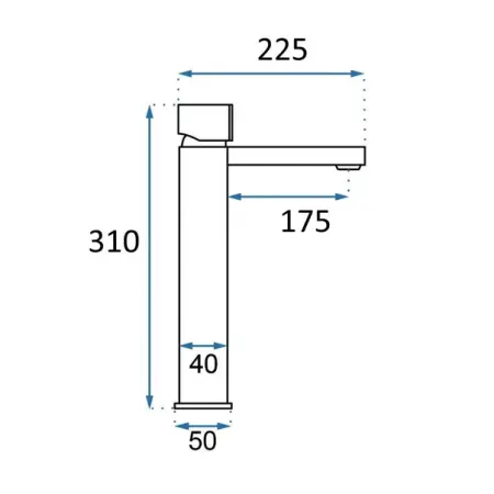 Baterie lavoar inalta Rea Icon negru mat cu detaliu auriu [1]
