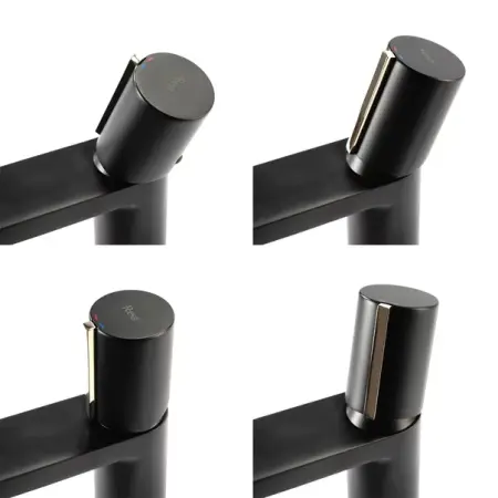 Baterie lavoar inalta Rea Icon negru mat cu detaliu auriu [5]