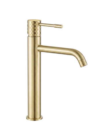 Baterii lavoar - Baterie lavoar Rea Lungo Diamond auriu periat 300mm montaj pe blat PVD