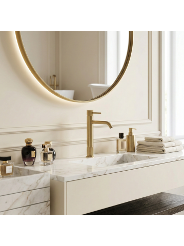 Baterie lavoar inalta Rea Lungo Stripe auriu periat  [4]