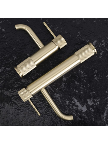 Baterie lavoar inalta Rea Lungo Stripe auriu periat  [3]