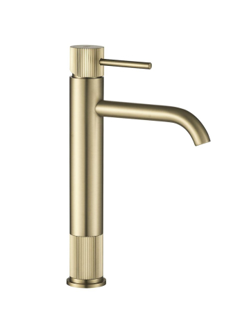 Baterii baie - Baterie lavoar inalta Rea Lungo Stripe auriu periat 