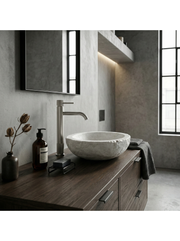 Baterie lavoar inalta Rea Lungo Stripe crom periat [8]