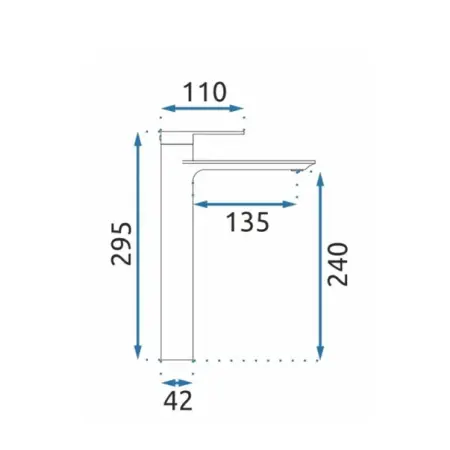 Baterie lavoar inalta Rea Storm monocomanda negru mat [2]