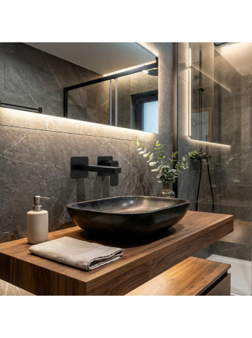 Baterie lavoar incastrata REA Arlo negru [8]