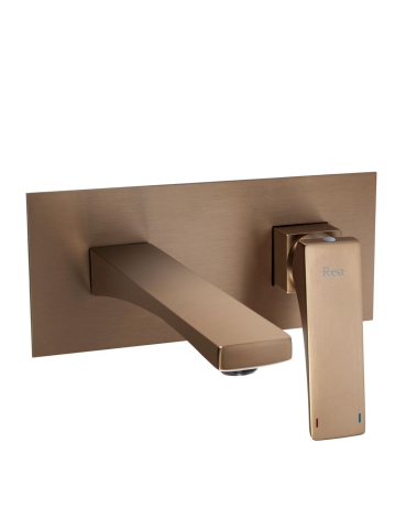 Baterie lavoar perete Rea Premium Joe cupru periat PVD 170 mm montaj ingropat [10]