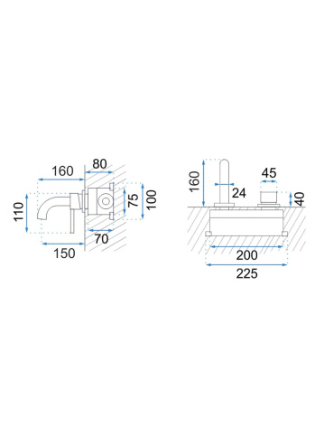 Baterie lavoar incastrata Rea Lungo + BOX cupru [4]