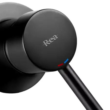 Baterie lavoar incastrata Rea Lungo negru mat cu corp ingropat [12]