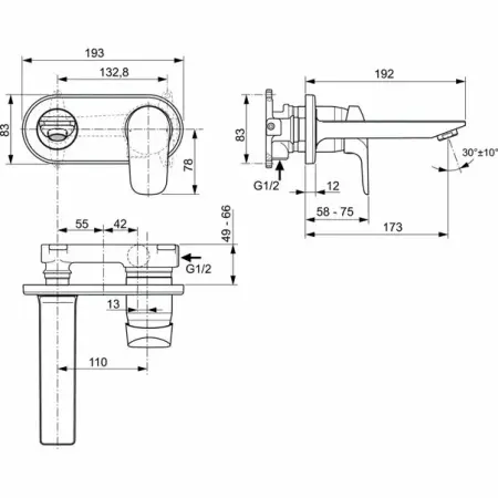 Baterie lavoar ingropata Ideal Standard Ceraflex [1]